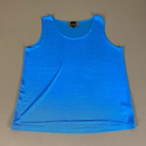 Slinky Brand Tank Top Women's XL Blue Sleeveless Acetate Spandex Made in USA